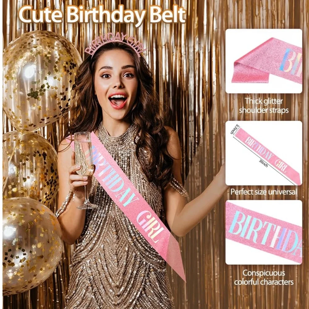 10th Birthday Girl Tiara Sash Shirt Party Outfit Favors NWT Bundle